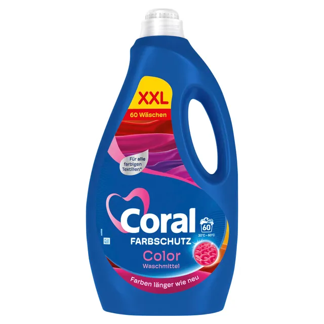 coral-farbschutz-color-waschmittel-xxl-60-wl-fl-ssigwaschmittel-f-r-buntw-sche image 1