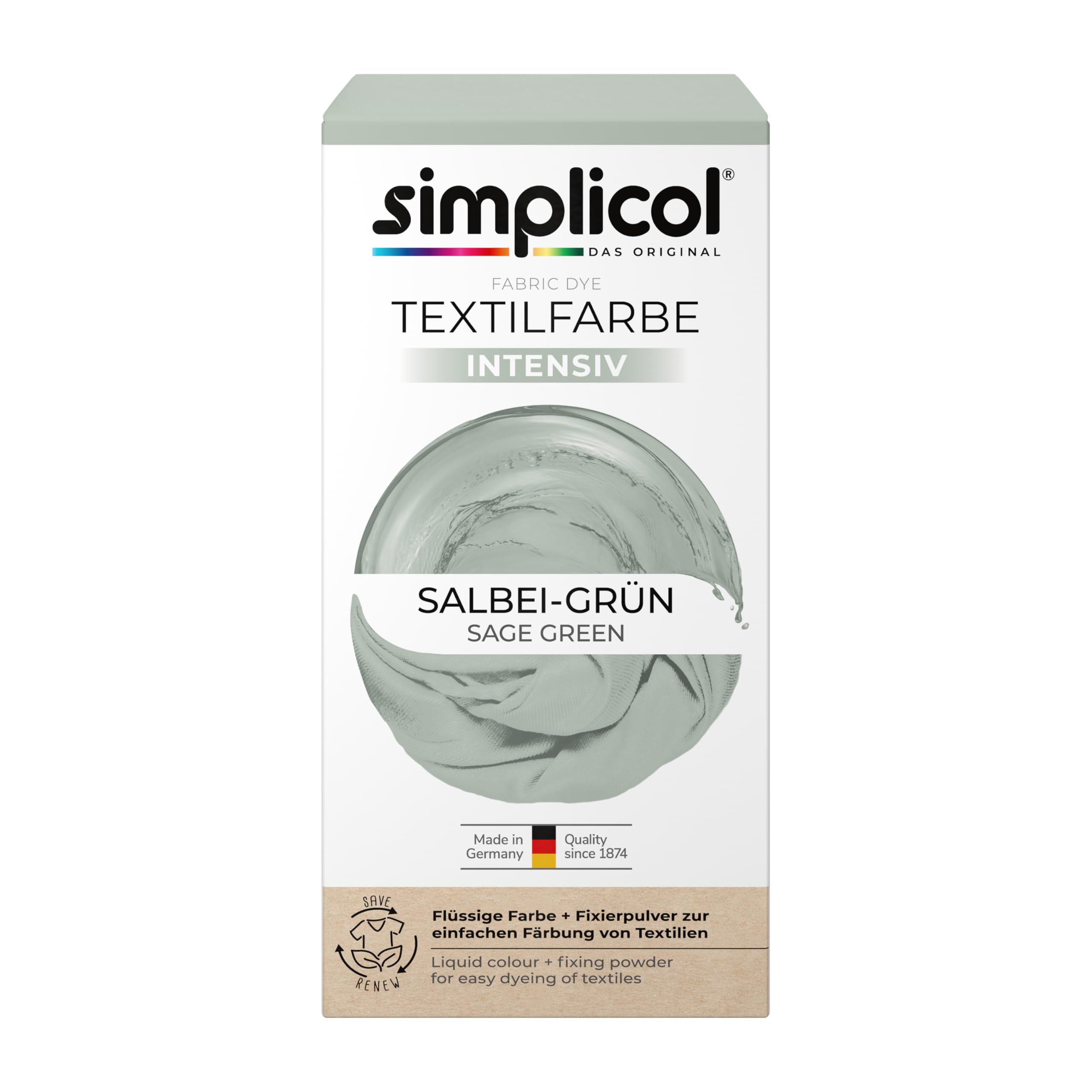 simplicol-textilfarbe-intensiv-salbei-gr-n-waschmaschinen-f-rbung-1er-pack image 1