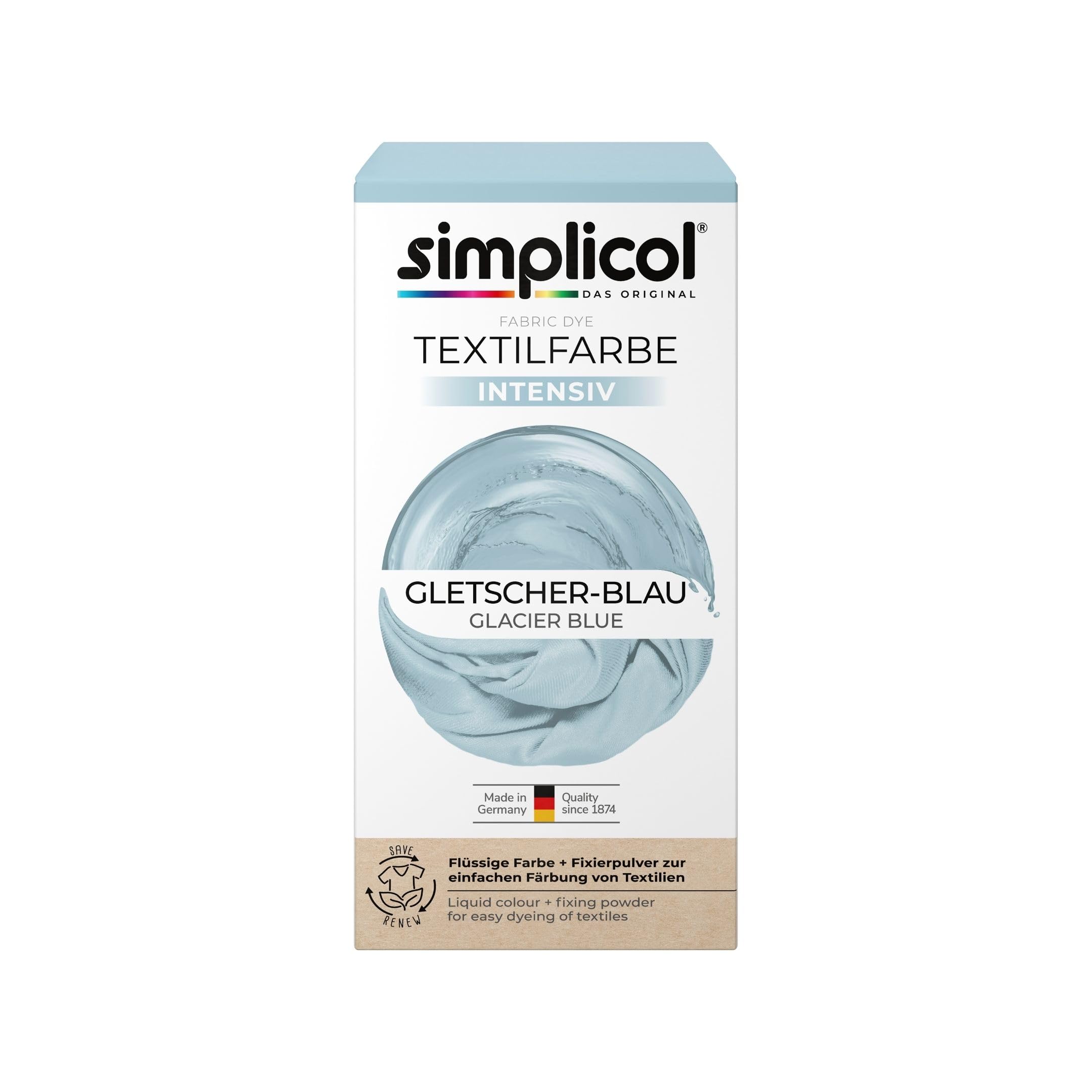 simplicol-textilfarbe-intensiv-gletscher-blau-waschmaschinen-f-rbung-1er-pack image 1