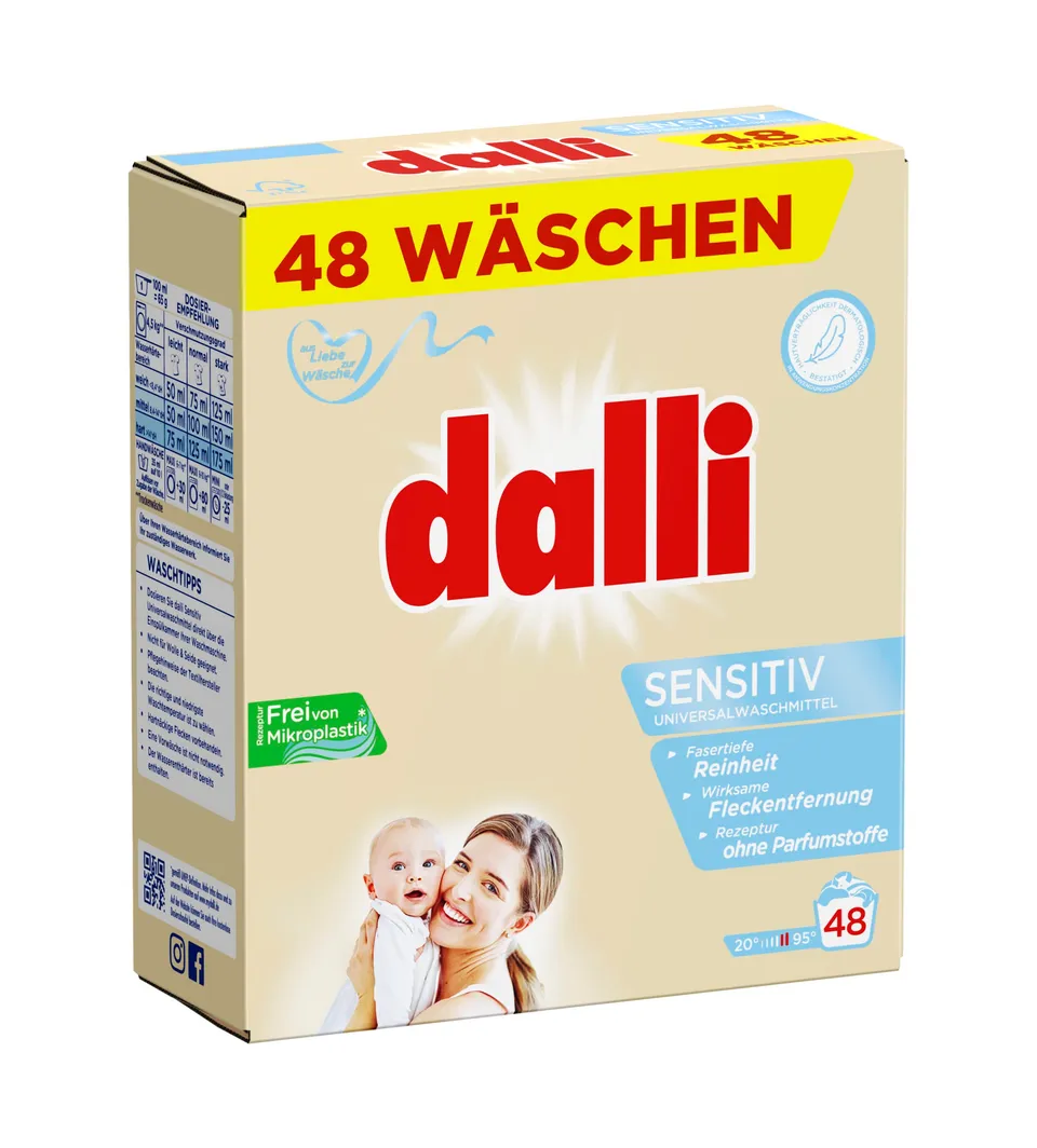 dalli-sensitiv-pulver-vollwaschmittel-unparf-miert-48-waschladungen-3-12-kg image 1