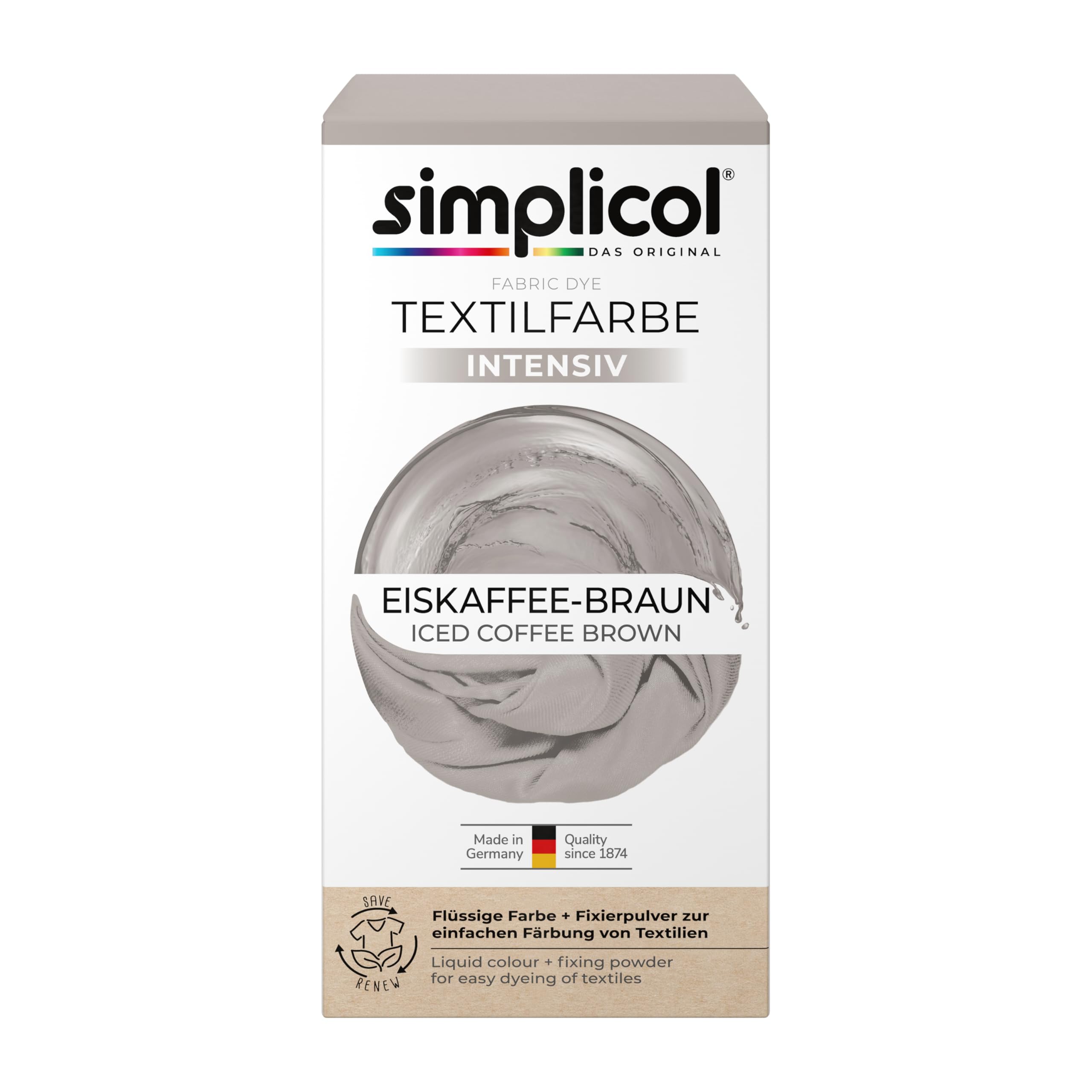 simplicol-textilfarbe-intensiv-eiskaffee-braun-waschmaschinenfarbe-mit-fixierer image 1